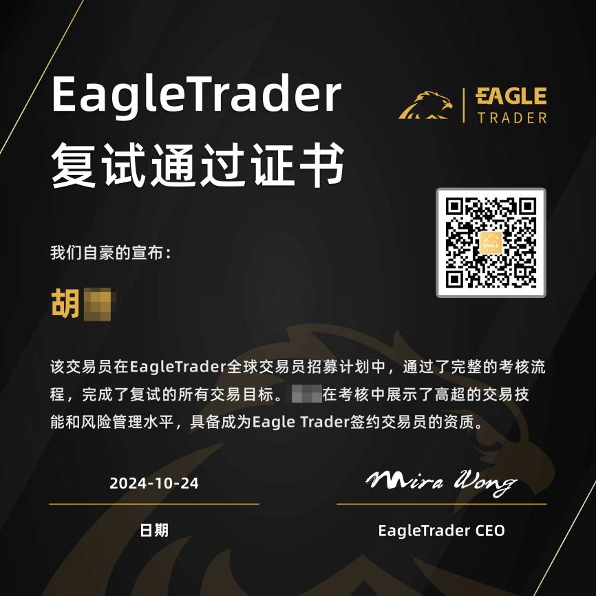 [外汇交易员考核]EagleTrader交易员分润已超100W美金！用收益彰显交易实力